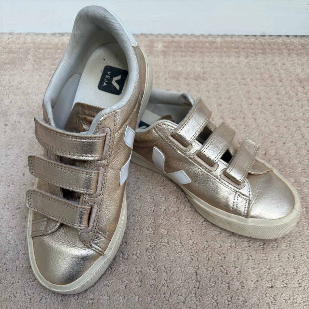 Veja Metallic Gold Sneakers